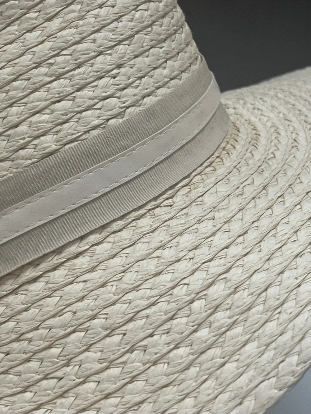 Vince Camuto Cream Straw Fedora with Grosgrain Band